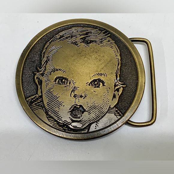 1970s Vintage Solid Bronze GERBER BABY Spec Cast Belt Buckle - Picture 3 of 16